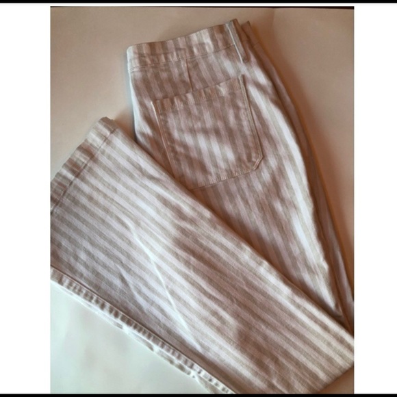 FRAME Le Bardot Flare striped high-rise jeans 32 - Picture 7 of 8